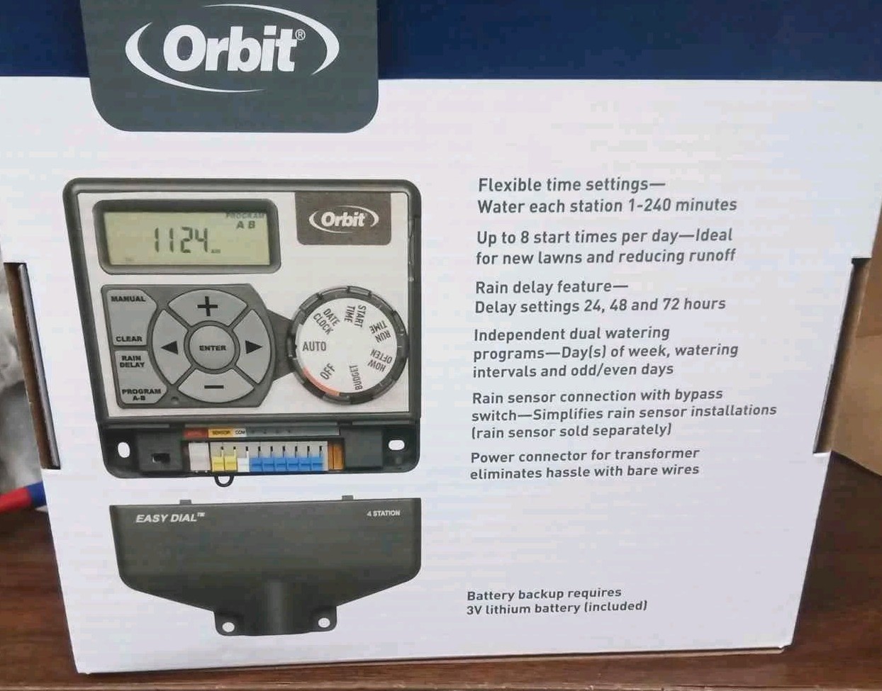 Orbit EASY DIAL 4 Station Sprinkler Timer 28964 Indoor Mount Easy Set Logic OEM gallery