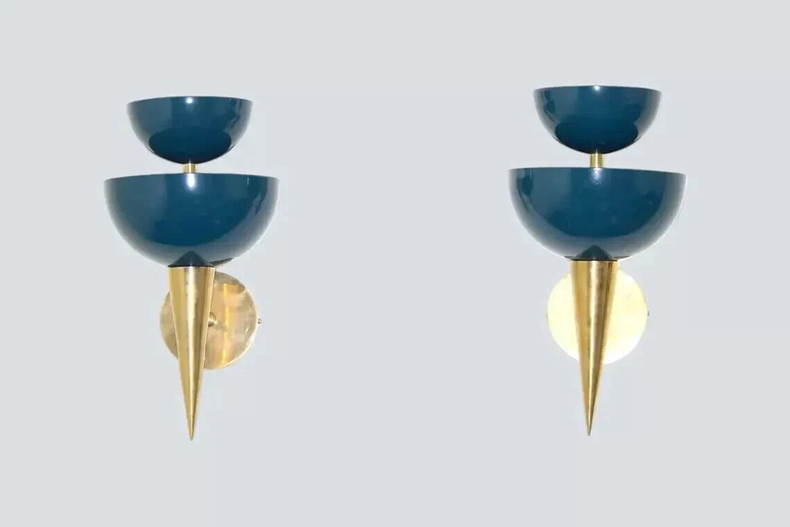 Italian Mid Century Wall Lamp Set Custom Color job Handmade Wall sconce Light gallery