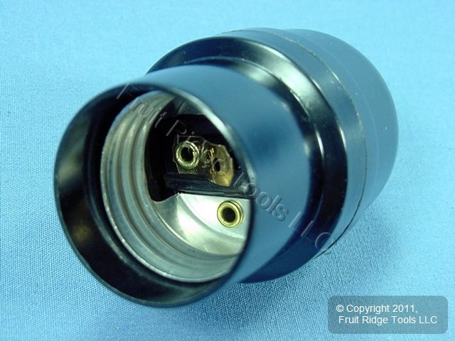 Leviton Black Keyless Light Socket Lamp Holder 1/8 IPS Threaded Cap 660W 95080 gallery
