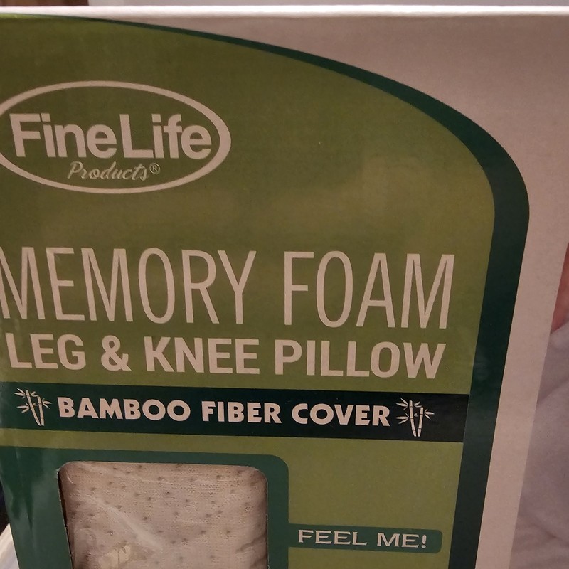 Fine Life Memory Foam Leg & Knee Pillow w/Bamboo Fiber Cover, Brand New, NIB gallery