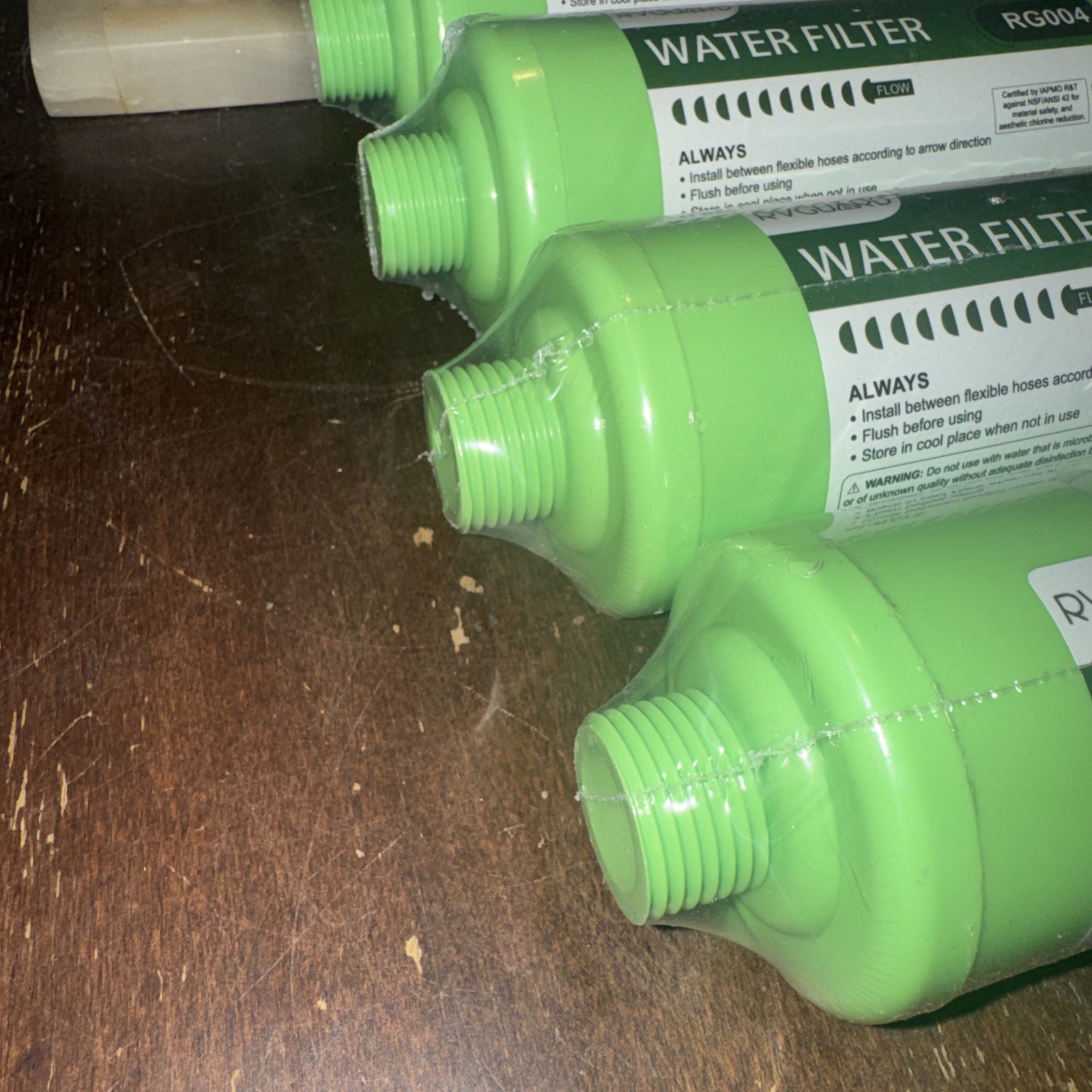 RVGUARD Inline RV Water Filter, Reduces Odors, Bad Taste, Rust, Chlorine, 4pk gallery