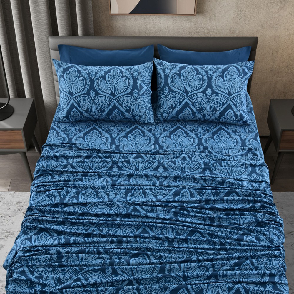 6 Pieces Bed Sheet Set Microfiber Luxury Hotel Quality Soft Extra Deep Sheets