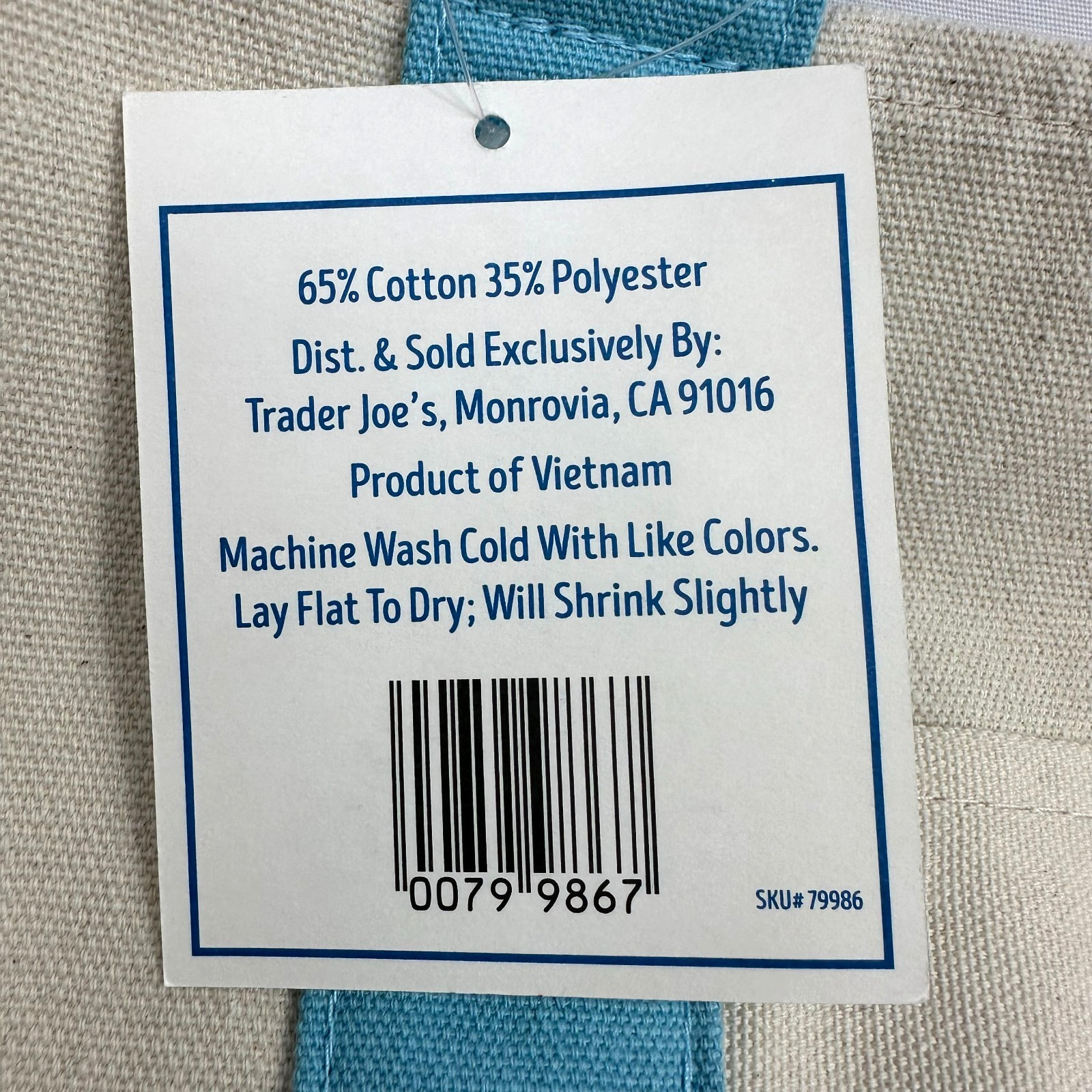Trader Joe’s Mini Canvas Tote Bag Blue Pastel Reusable NEW 2026 gallery