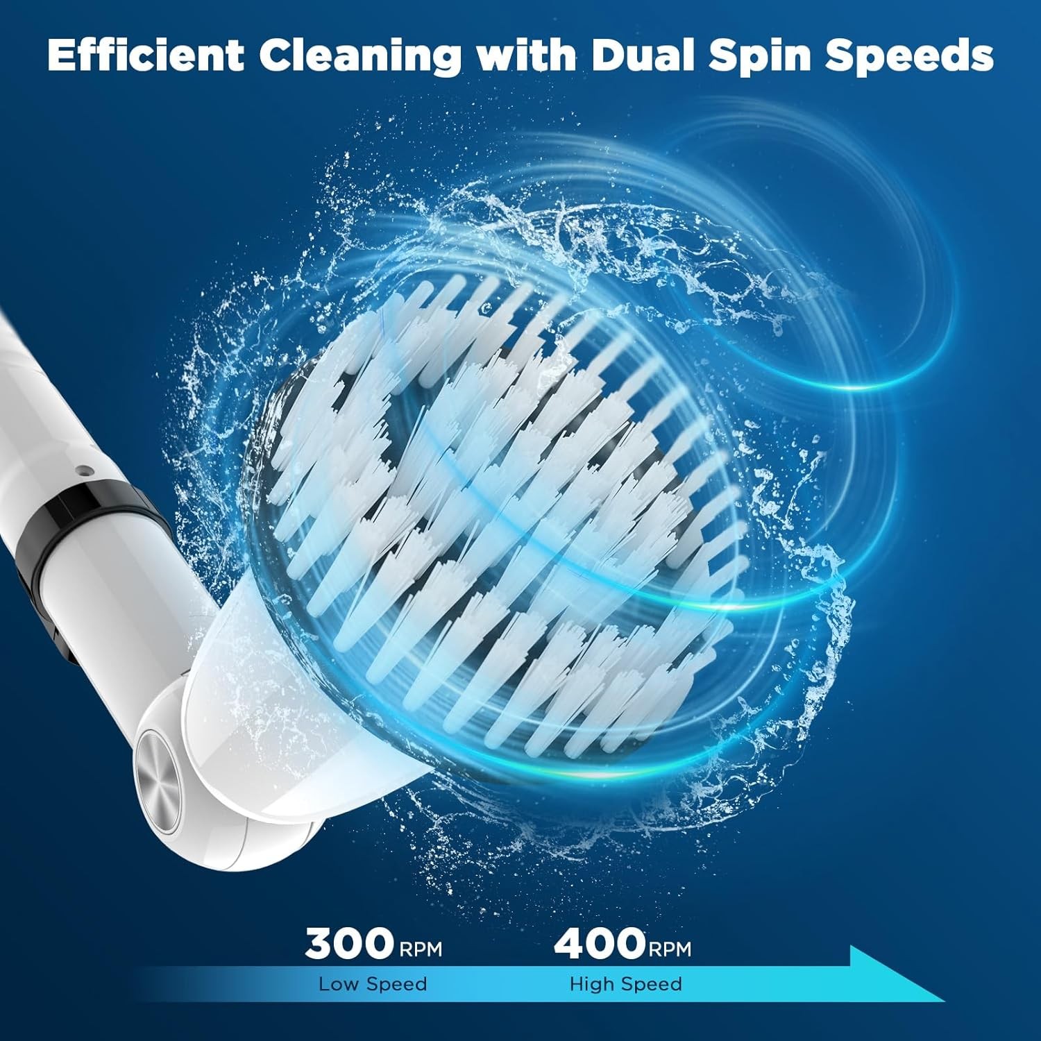 Swtroom Electric Spin Scrubber, Extendable Handle, 2 Speed USB-C HK036-A - White gallery