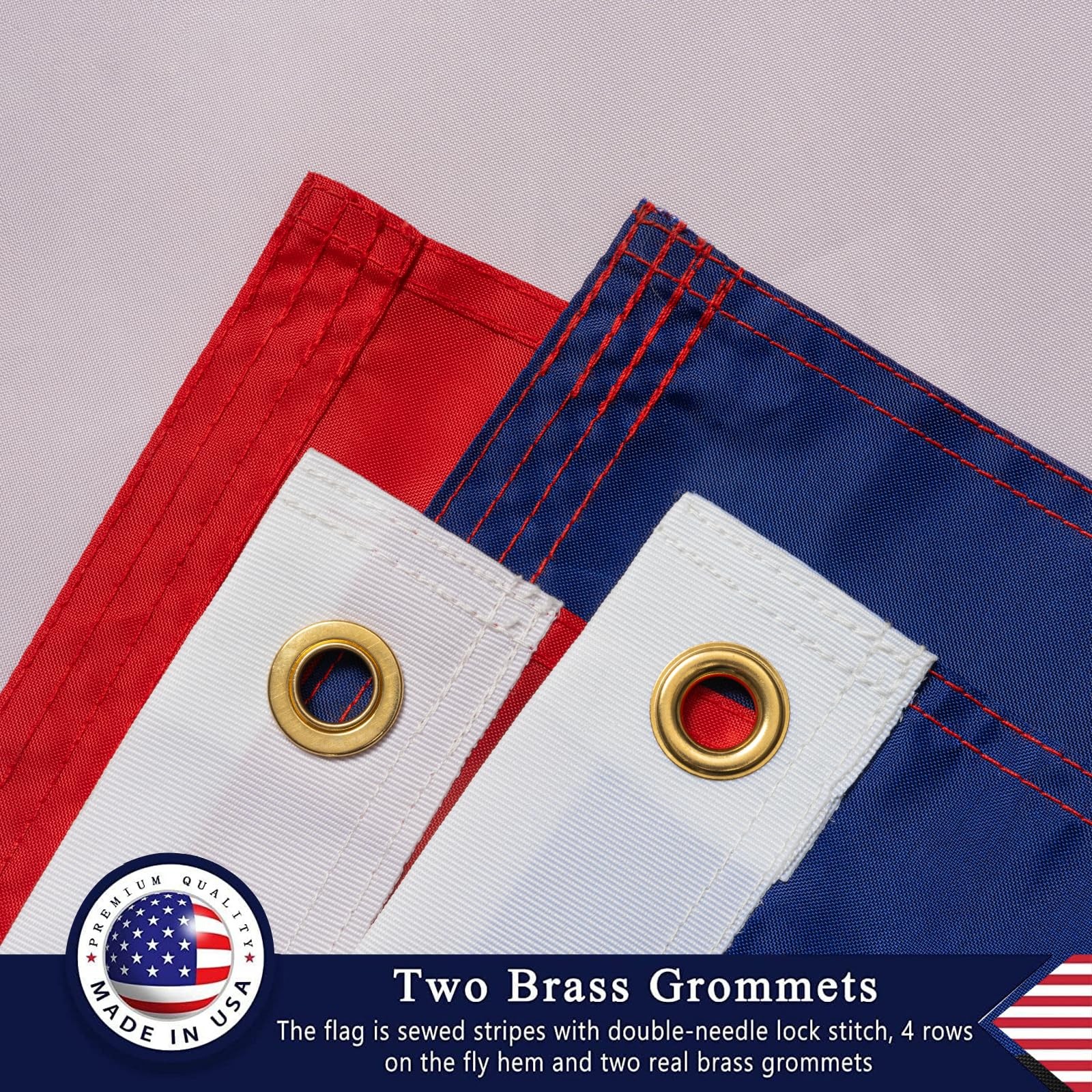 DANF Dominican Flag for Outside 3x5 FT, Embroidered Image, Sewn Stripes ander... gallery