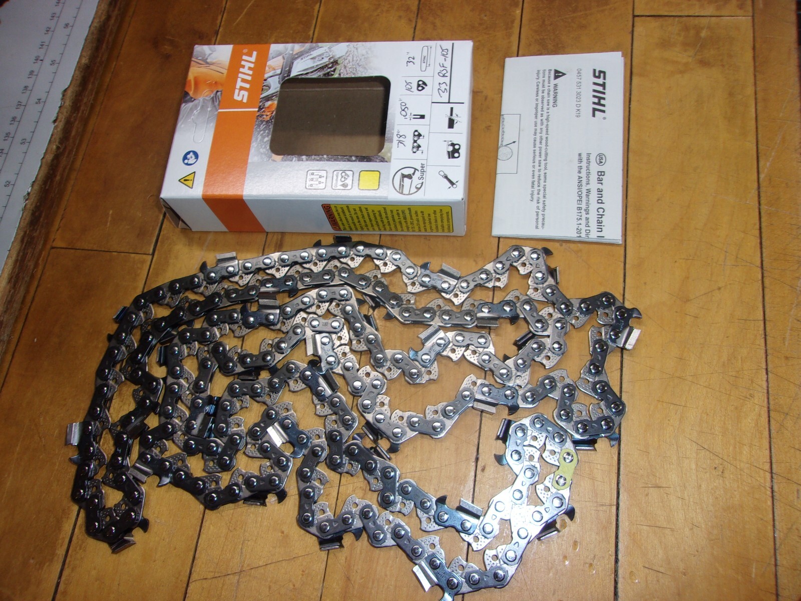 Stihl OEM 32" Full Chisel "Skip Tooth" Chain 3/8" .050" 105 DL 33RSF #GM-5S1 gallery