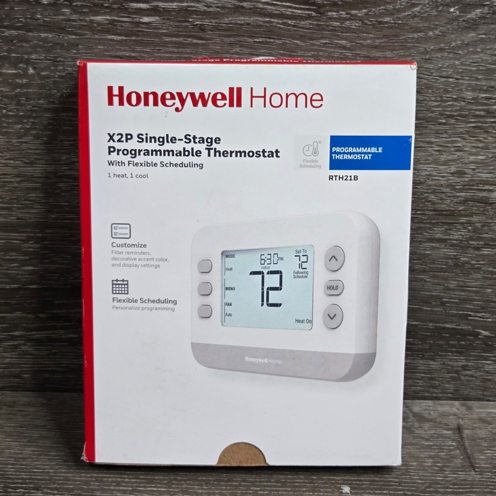 Honeywell RTH21B Programmable Thermostat Single Stage 1 Heat/1 Cool Flexible
