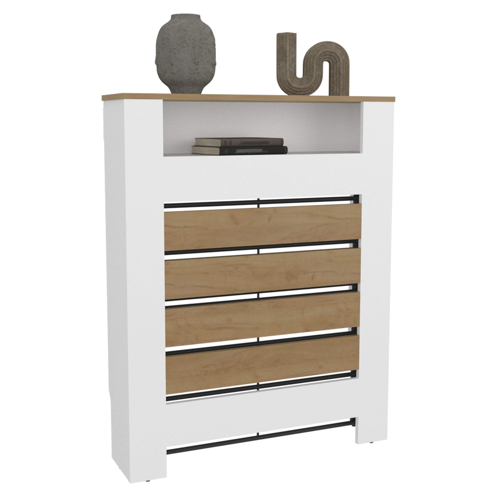 Radiator Cover Mistral Cabinet with Slatted Panel, Modern Home Furniture for Hea gallery