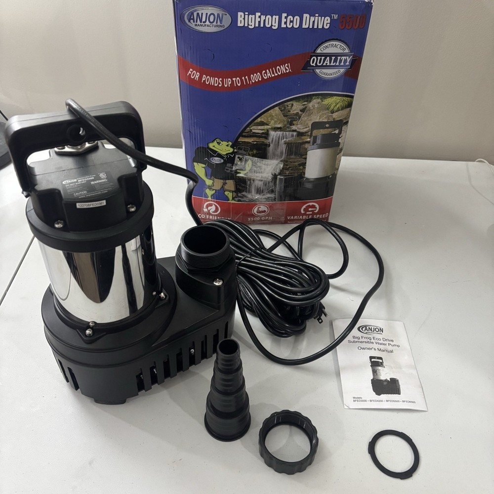 5500 GPH Pond Waterfall Pump Energy Efficient Big Frog Eco Drive Anjon BFED5500