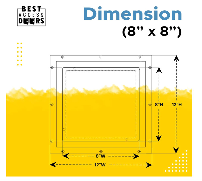 8" x 8" Tapeable Wall Access Panel for 5/8" Drywall Primed Frame, Medium Density gallery