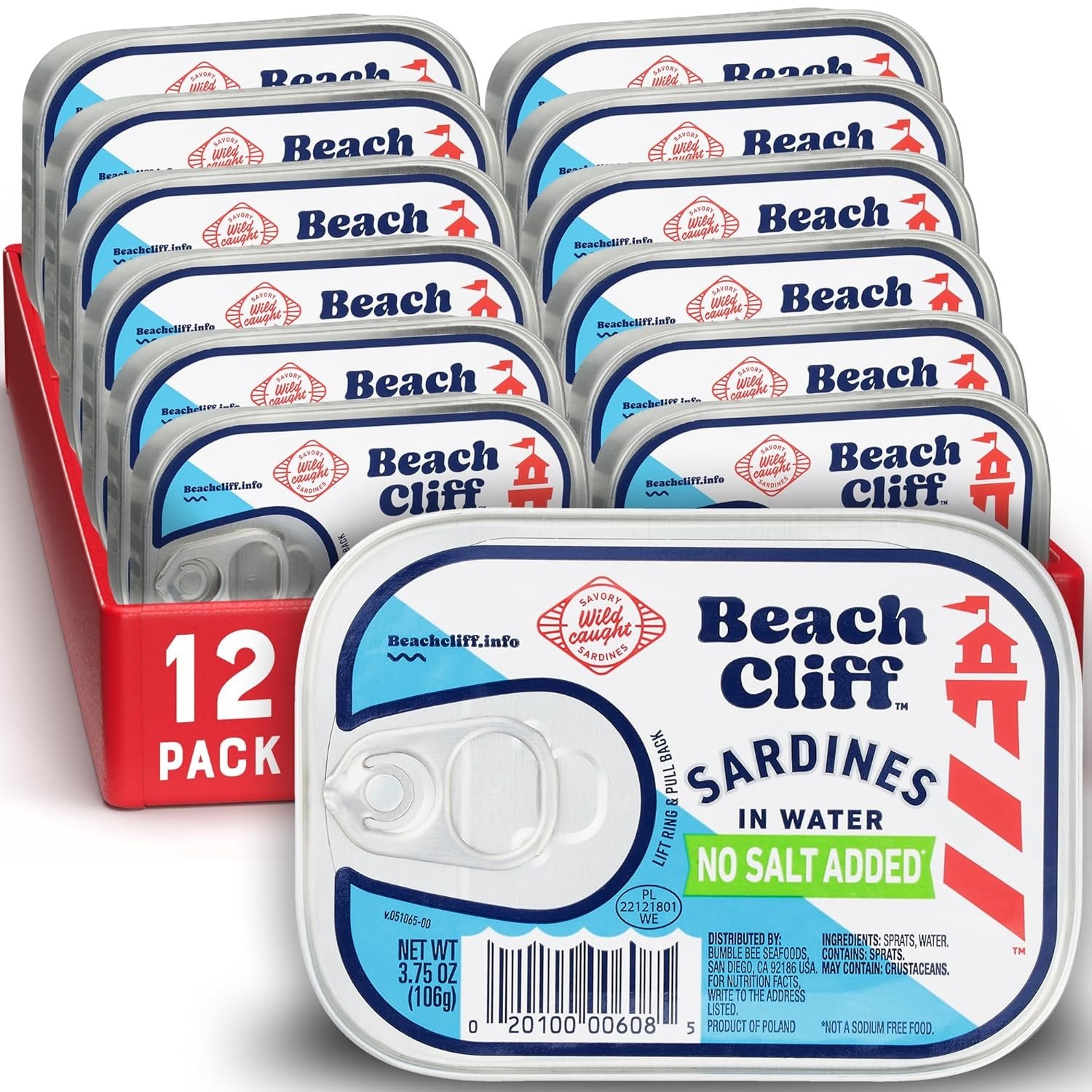 High Protein Sardines - No Salt Added, Keto Friendly, Gluten Free, 3.75 oz x 12 gallery