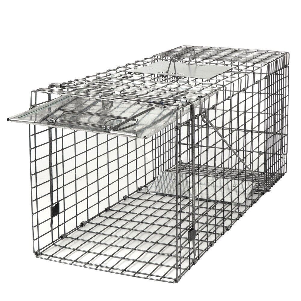 32" Humane Animal Live Trap Cage for Raccoons Rodent Control Stray Cat Squirrel gallery