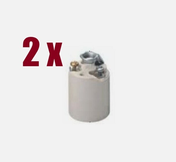 2-PK LEVITON White Medium Base PORCELAIN LAMPHOLDER 660W 250V NEW 3152-8 gallery