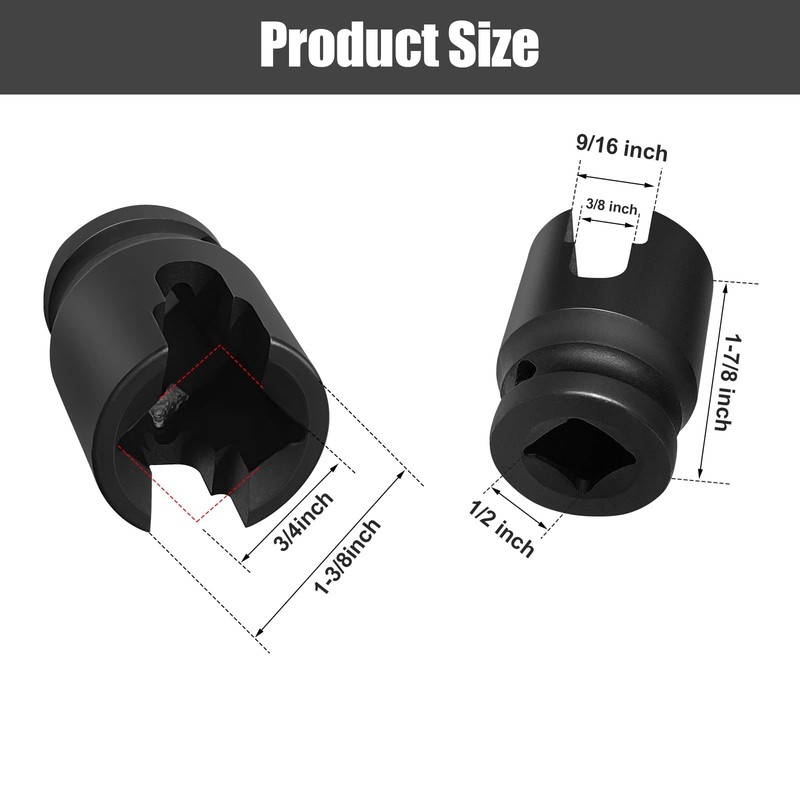 Cr-M0 Steel Multi Purpose Lineman Socket 1/2" Drive,Fits 3/4 Inch 4-Point Squ... gallery
