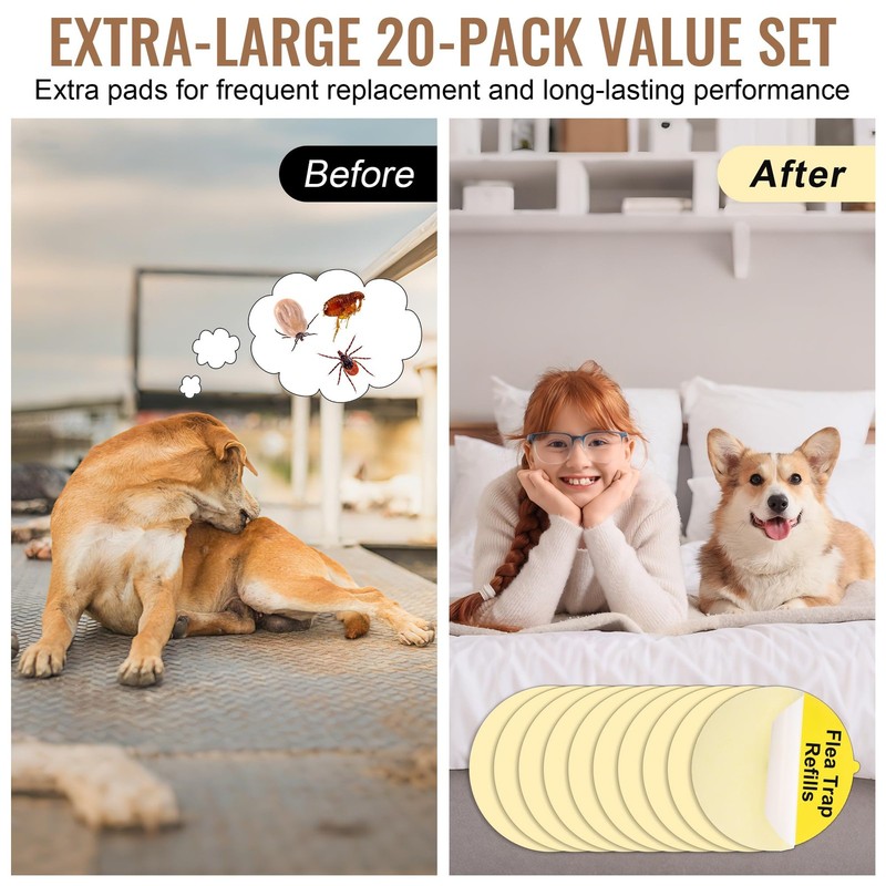20 Pack Flea Trap Refills, 7.1 Inch Replacement Glue Boards, Flea Trap Sticky... gallery