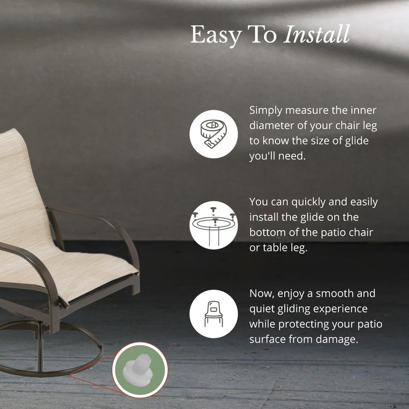 1/2" Nylon Stem Bumper Floor Protector, Protect Your Outdoor Furniture and Patio gallery