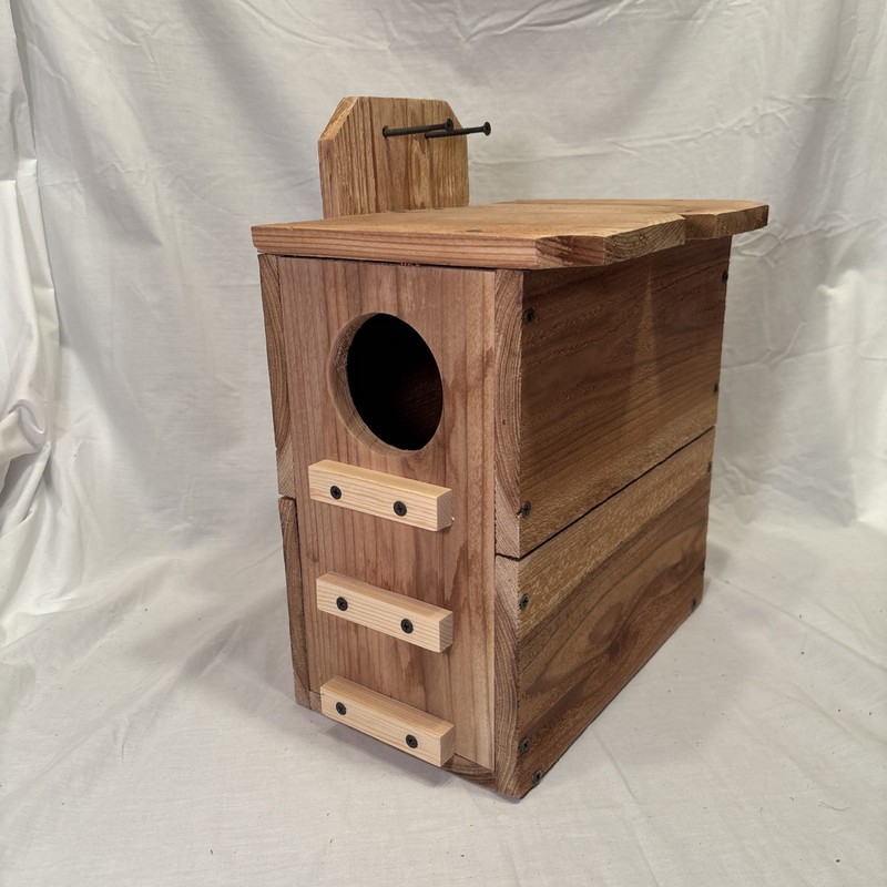 Solid Cedar Backyard Squirrel House Nesting Box - Wooden Wildlife Box- Large gallery