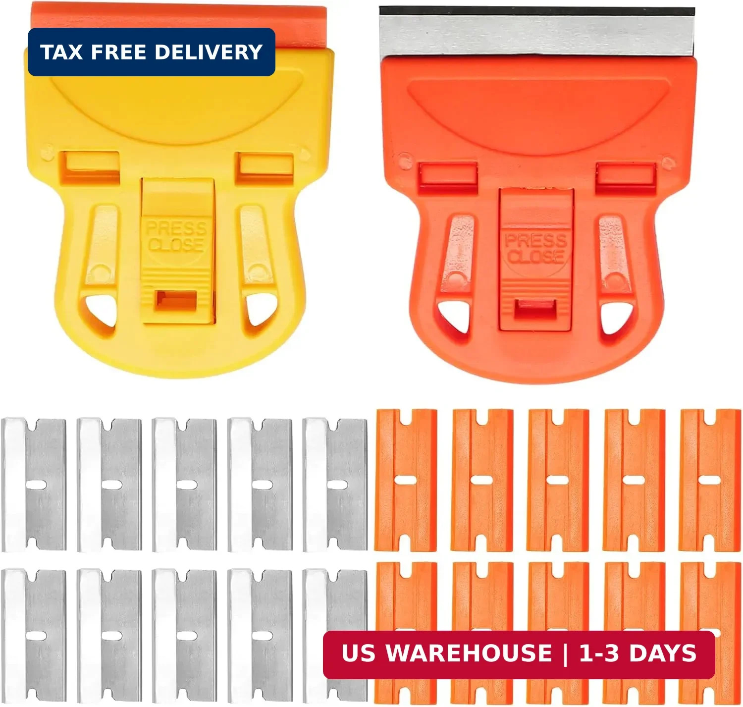 2 Sets Razor Blade Scrapers, Plastic Scraper Tool Extra 10 Plastic Razor Blades gallery