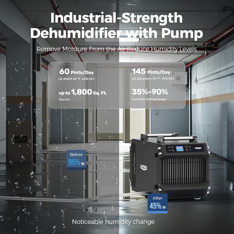 new ALORAIR Crawlspace Dehumidifiers Energy Star 145Pint Commercial Dehumidifier gallery