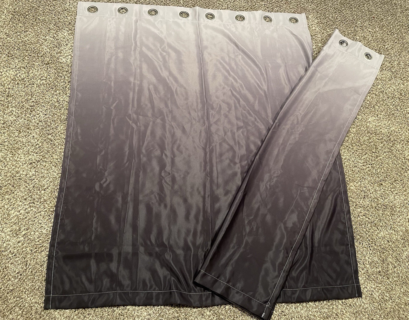 Ombré Light Grey to Black Two Panel Set Curtains 63 x 53 Inches New gallery