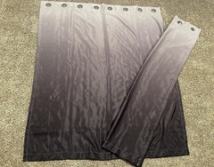 Ombré Light Grey to Black Two Panel Set Curtains 63 x 53 Inches New