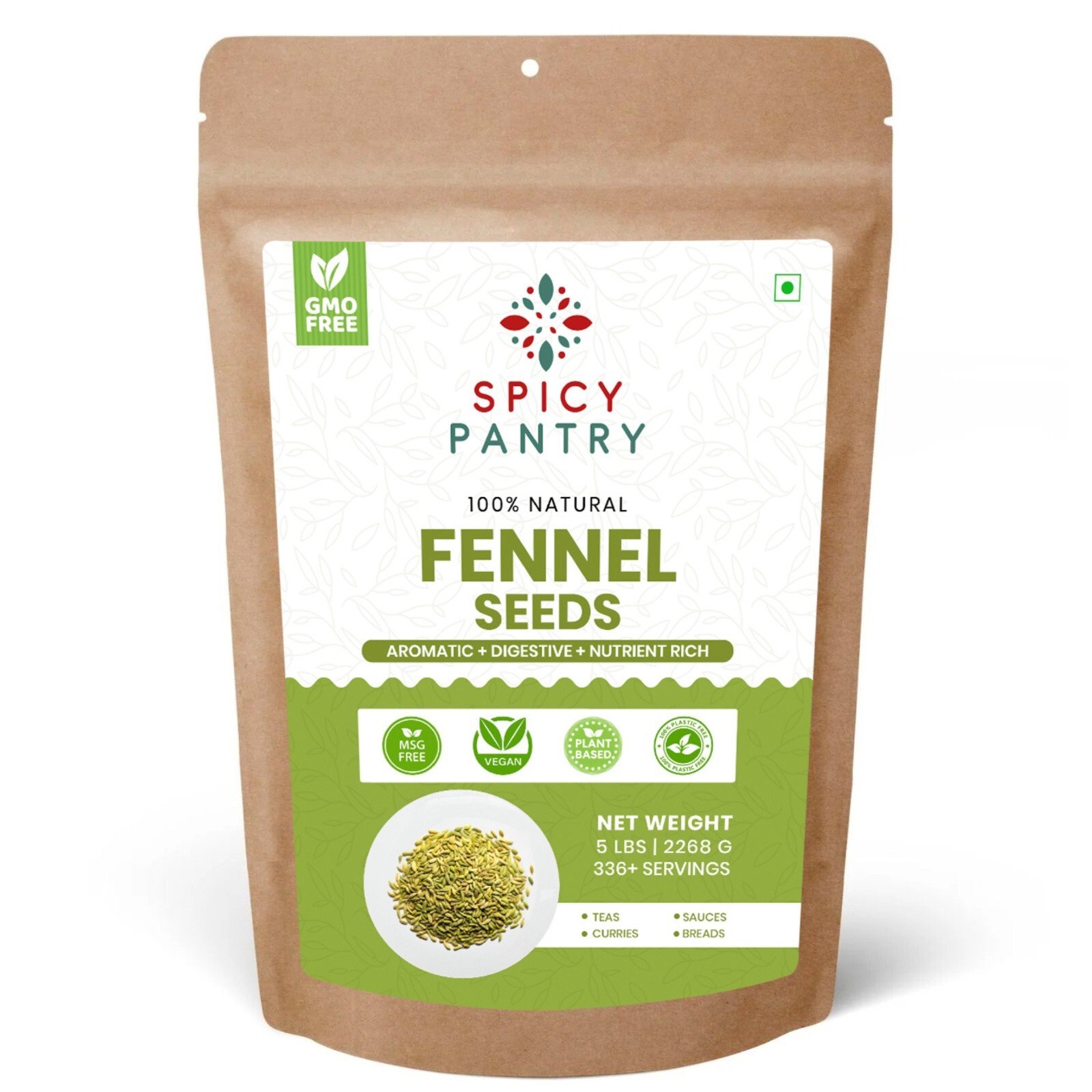 Fennel Seeds (Saunf Sabut) - Sweet & Aromatic Spice for Tea & Cooking - 5 LBS gallery
