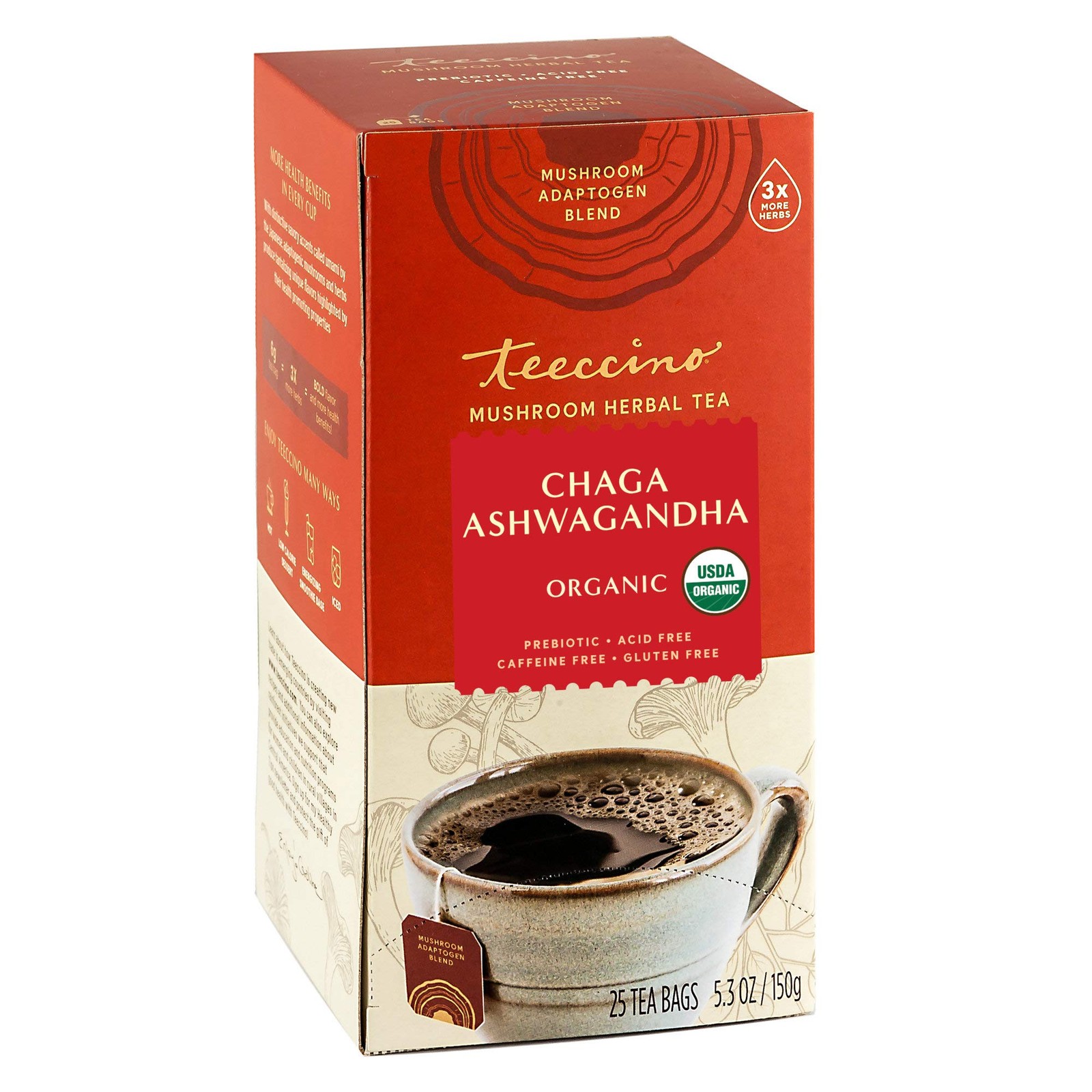Chaga Ashwagandha Tea - Butterscotch Cream - Organic Mushroom Adaptogenic Her... gallery