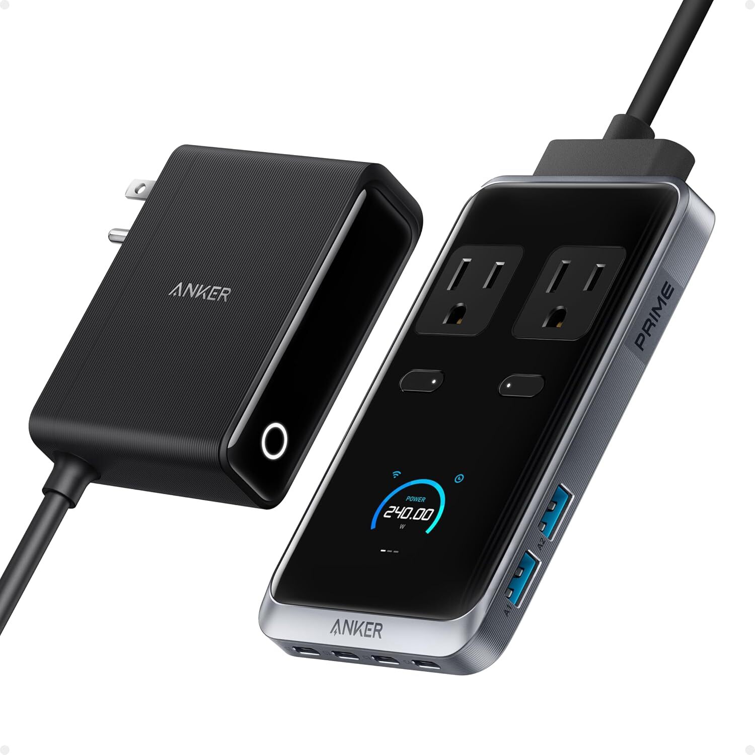 Anker Prime Charging Station 240W 8-in-1 USB C Power Strip 2-AC Ports 5ft Cord gallery