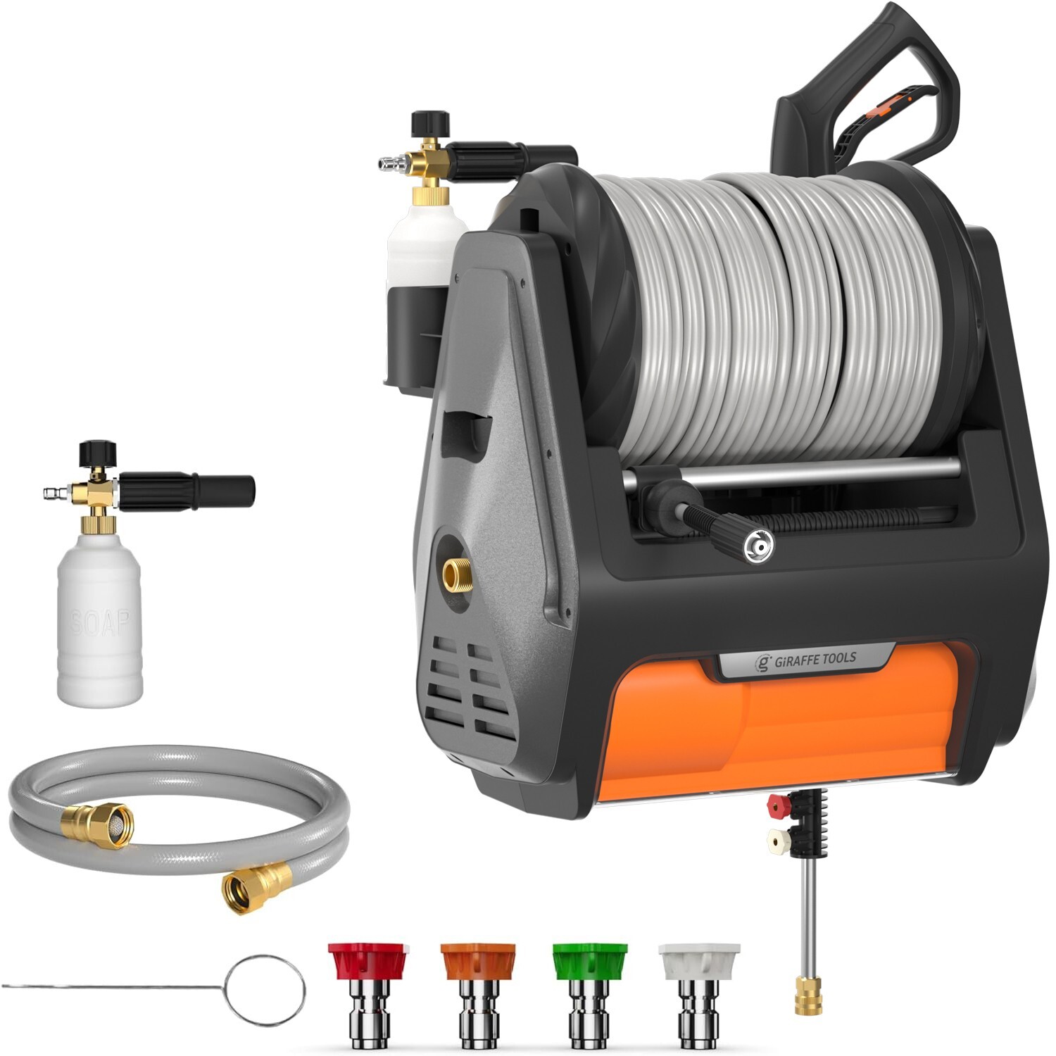 Giraffe Tools Max 3700PSI Electric Power Pressure Washer 100FT Retractable Hose gallery
