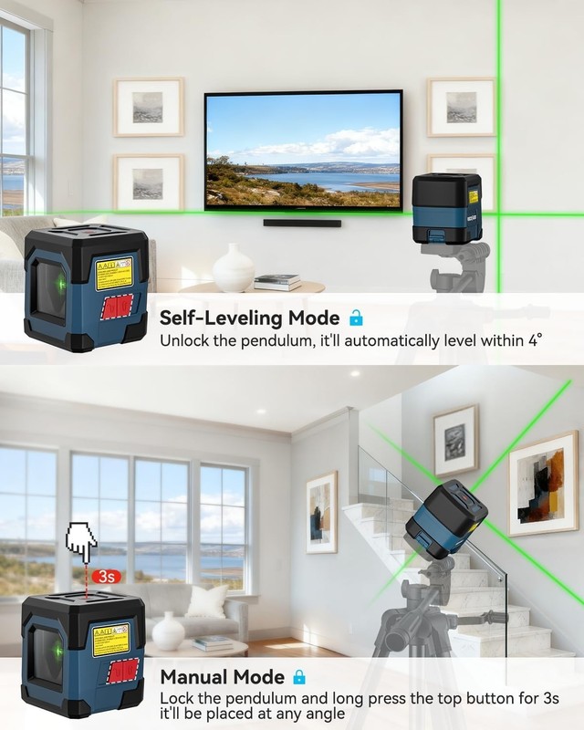 Laser Level Cross Line Self-Leveling Vertical Horizon Lines Rotatable 360 Degree gallery