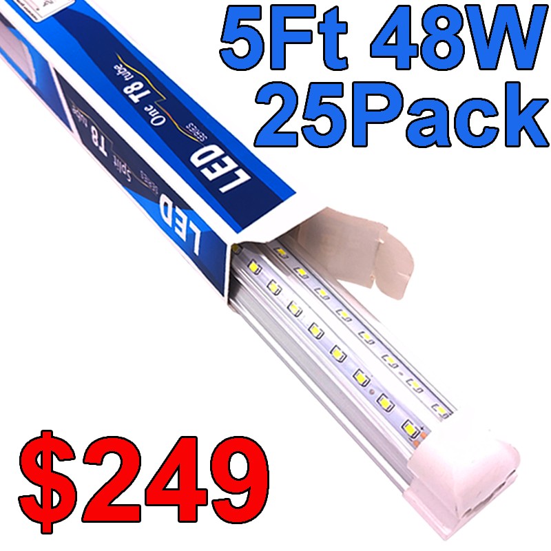 25 Pack 48W T8 Integrated 5Foot T8 Led Shop Light Fixture for Garage Warehouse gallery
