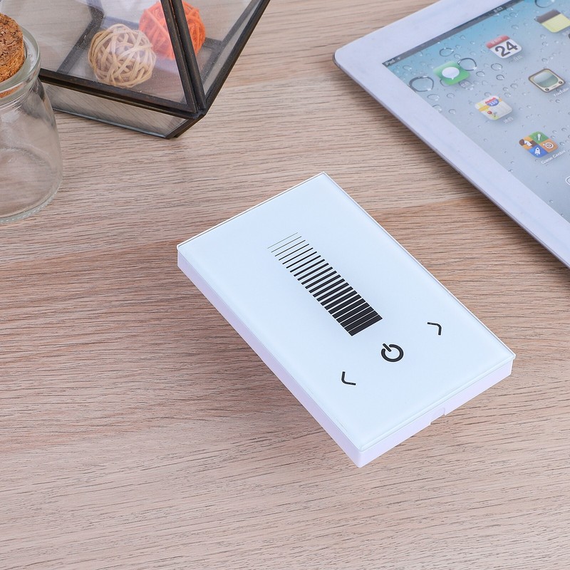 Wall-Mounted Glass Touch Panel LED Dimmer Switch Brightness Controller White gallery