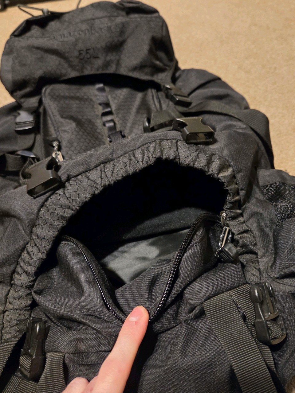 Amazon Basics 55L Backpack Black With Rain Cover 5