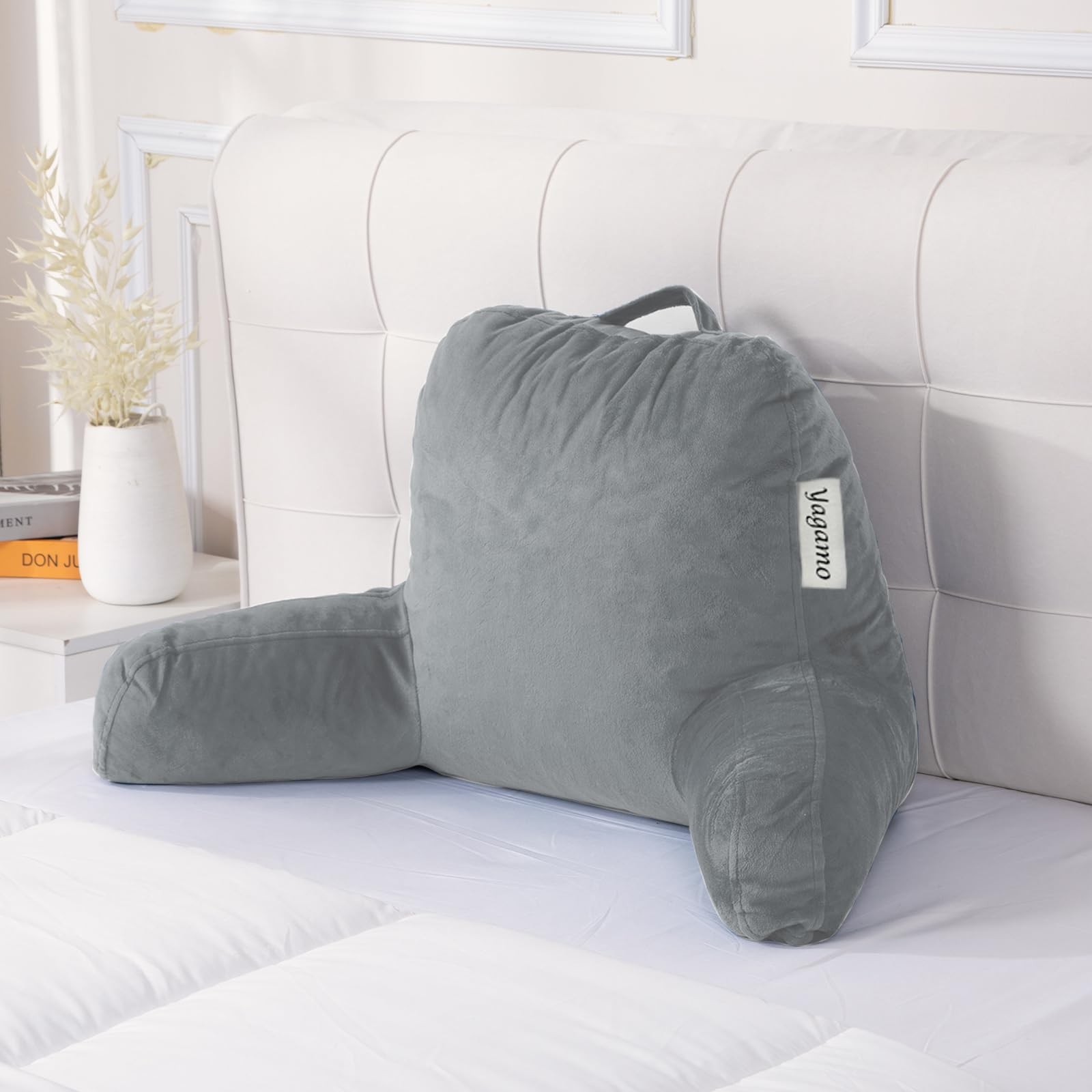 Reading Pillows for Bed Sitting Up Set of 2, Adults and Teens Backrest with A... gallery