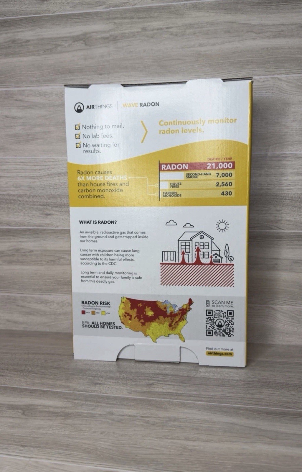 FAST 📦💨 Airthings Wave Radon 2951 Detector Humidity Temperature Monitoring gallery