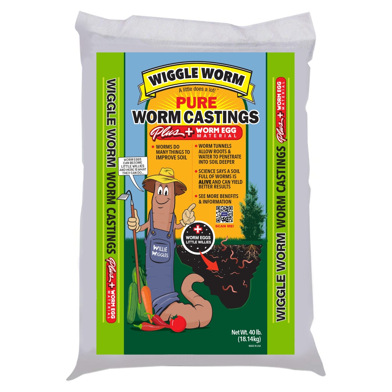 WIGGLE WORM Plus Worm Egg Material Soil Fertilizer For Gardening/Planting, 40 lb gallery