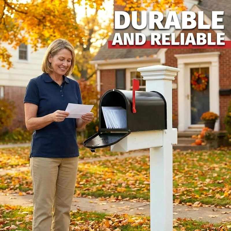 Mailbox Door Replacement Panel-6 1/4"(W) x 8 1/4"(H), Black Metal Snap-in Front gallery