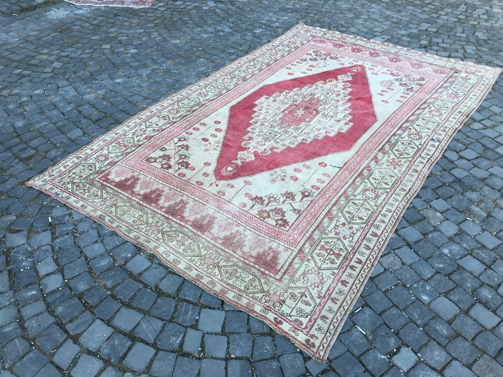 Turkish Vintage Area Rug Handmade Wool Rug Bohemian Large Rug Living Room Rug gallery