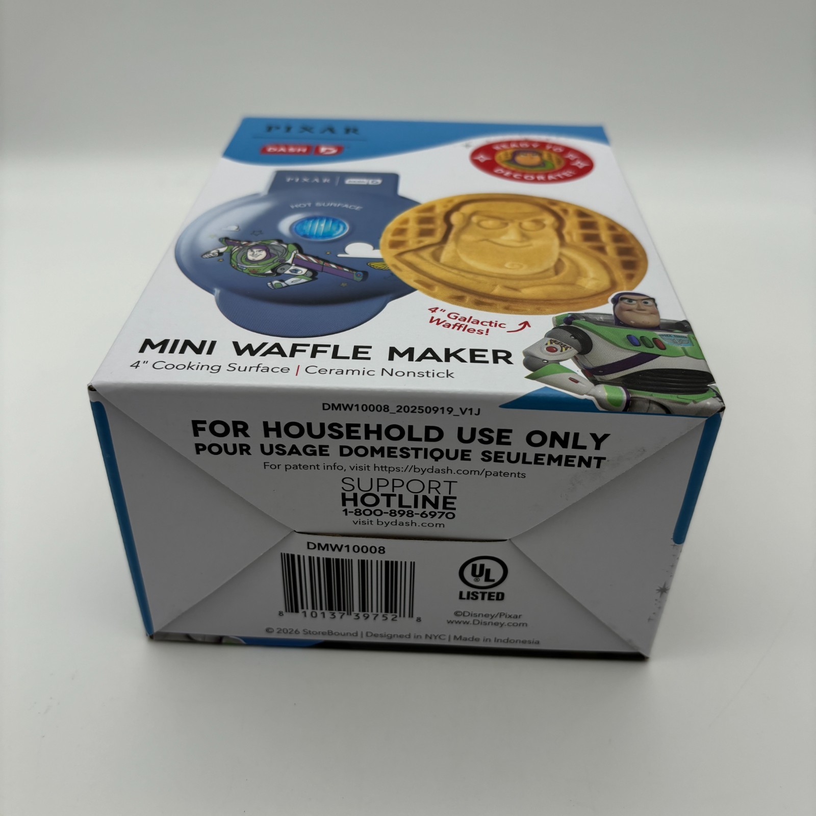 Disney Pixar Dash BUZZ LIGHTYEAR Mini Waffle Maker, 4" Ceramic Nonstick Surface gallery
