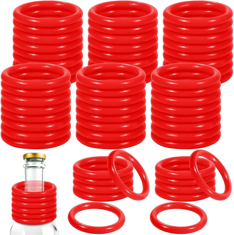 60 Pack Plastic Ring Toss Rings 2.1 Inch for Carnival Party Games, Red gallery