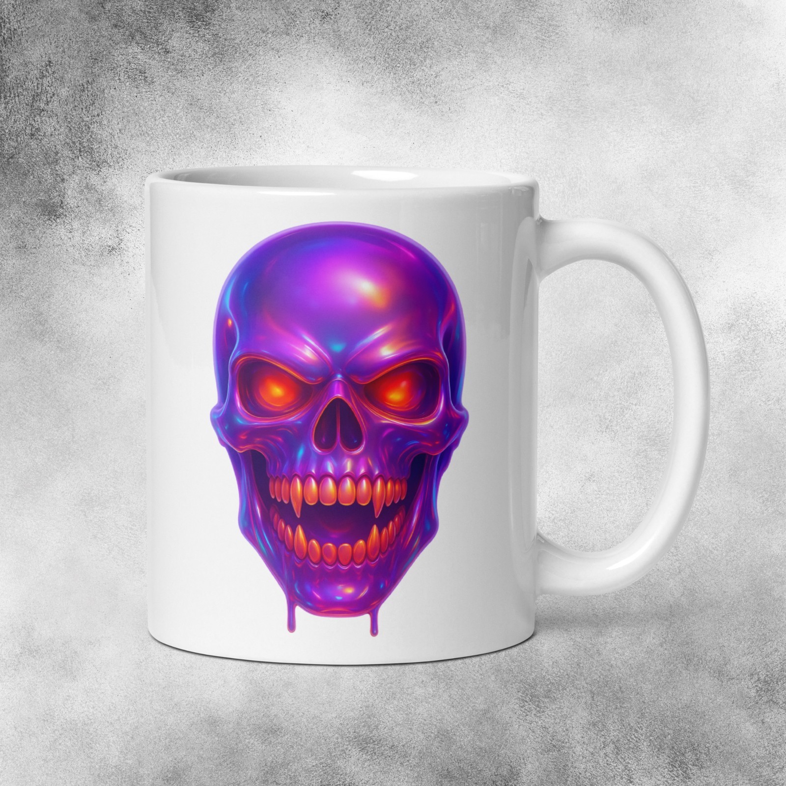 Infernal Purple Iridescent Skull Horror Mug 11oz gallery