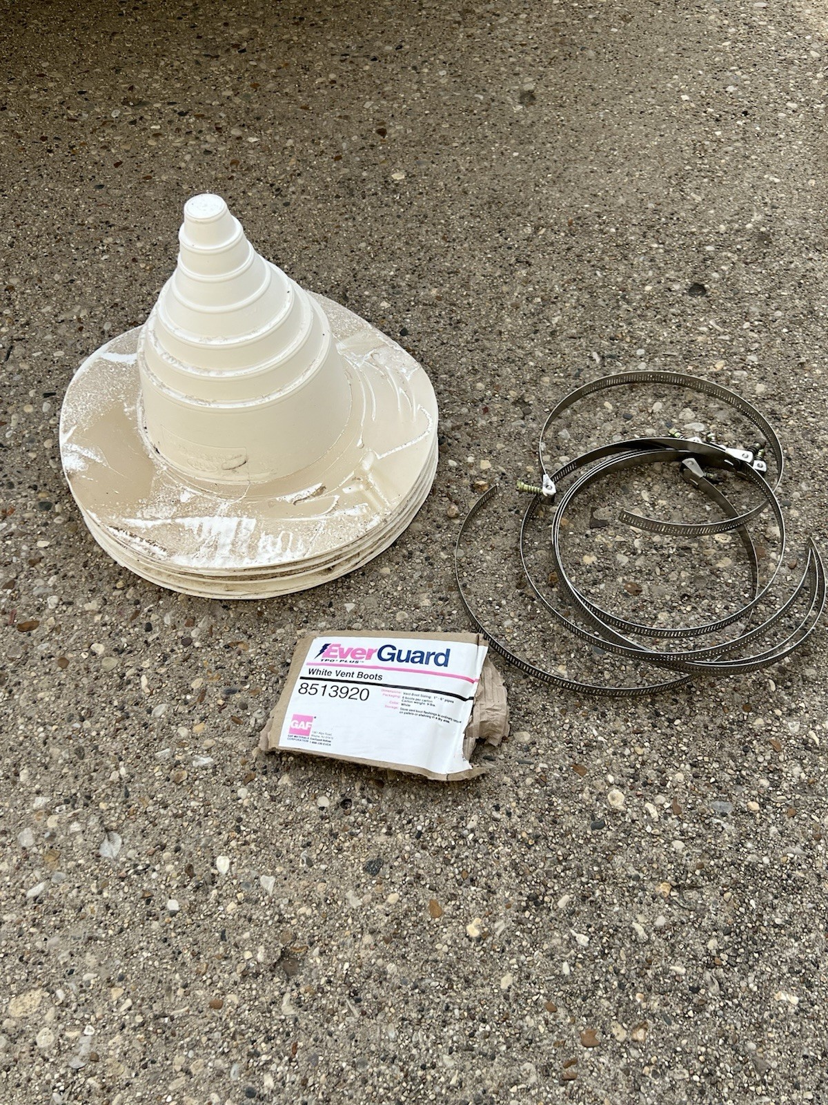 1/2 Dozen Everguard TPO Plus White Vent Boot 1” To 6” 8513920 Roofing Supplies gallery
