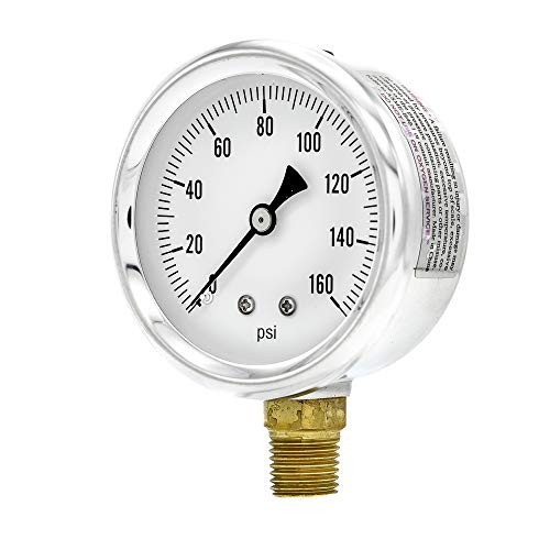 S201L-254F Bottom Mount Glycerin Filled Single Scale Pressure 0 - 160 PSI gallery