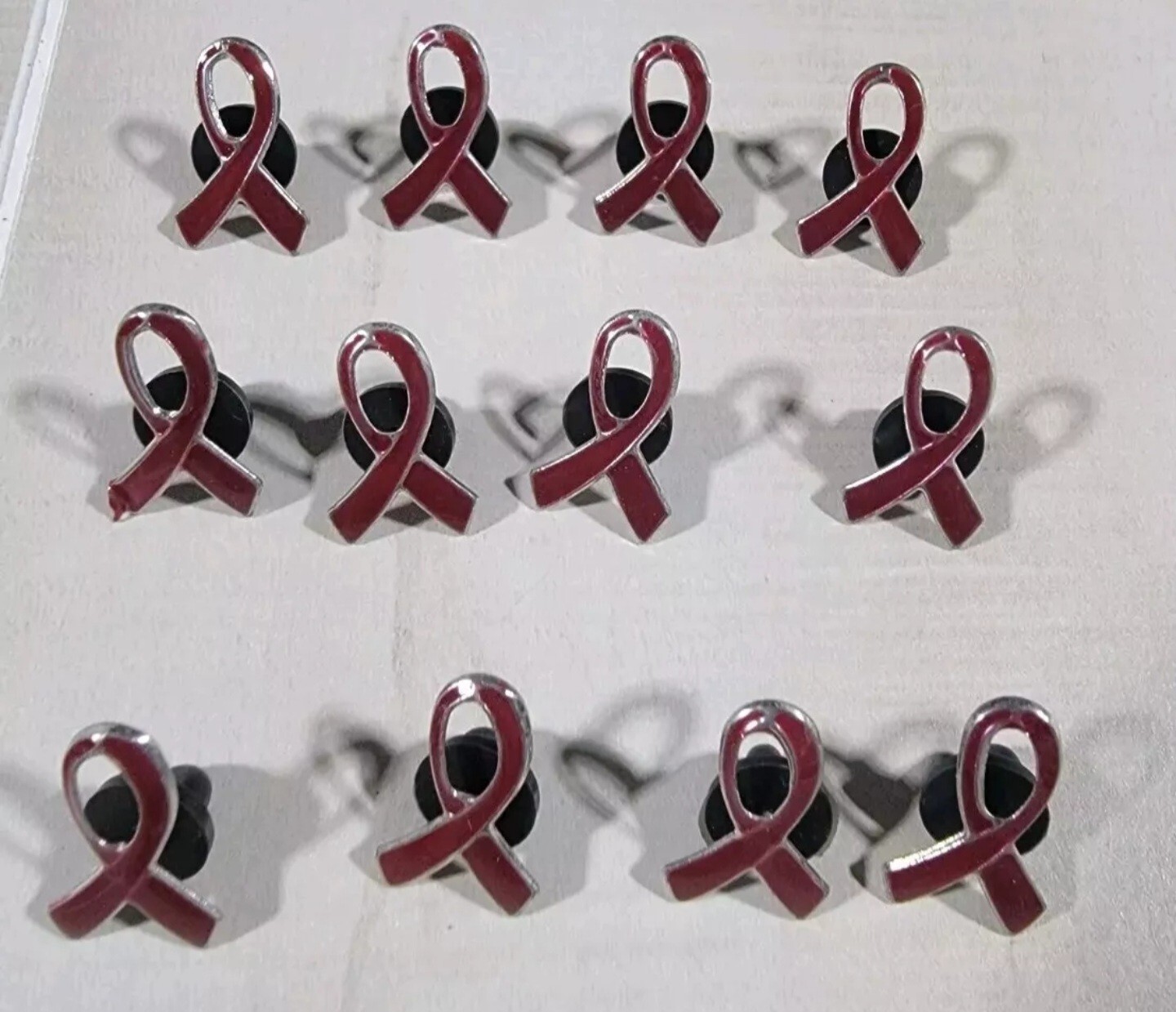 12 Red Awareness Ribbon Pins - Bulk Pack - 1 inch ~ DARE Drug Free, Heart Health gallery