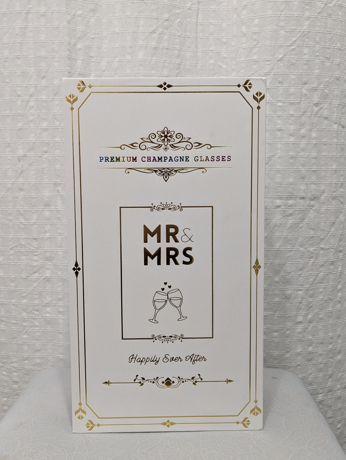 Premium Champagne Glasses Mr & Mrs Wedding Storage Box (Box Only, No Glasses) gallery