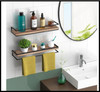 Floating Shelves Wall Mounted Set of 2, Rustic Wood Wall Storage Shelves for Bed gallery