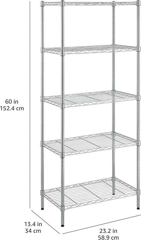 5-Shelf Adjustable Storage Shelving Unit for Garage, Steel Wire Rack, 200 Pound gallery