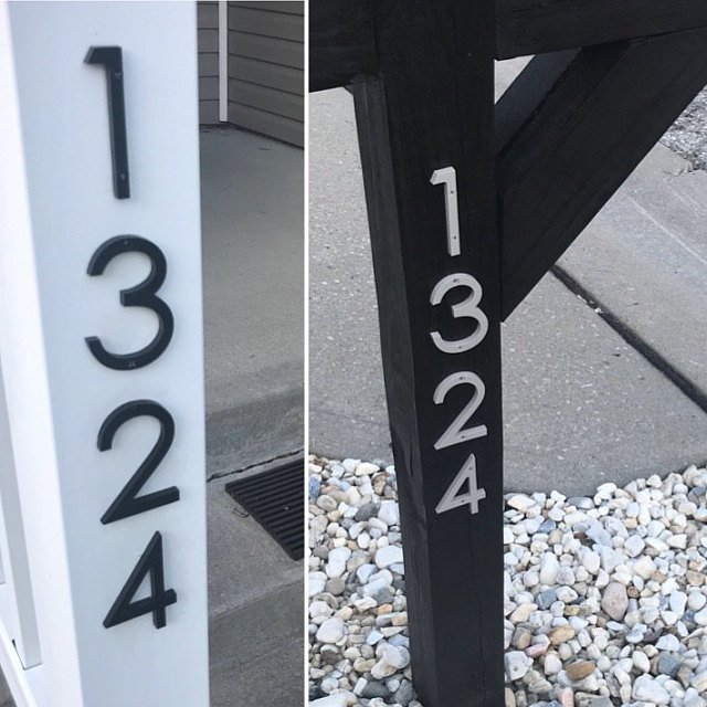4 inch Modern House Address Numbers Letters, color choices gallery