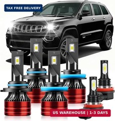 Light Bulbs Compatible for 2014-2016 Jeep Grand Cherokee 9005 High Beam H11 Low