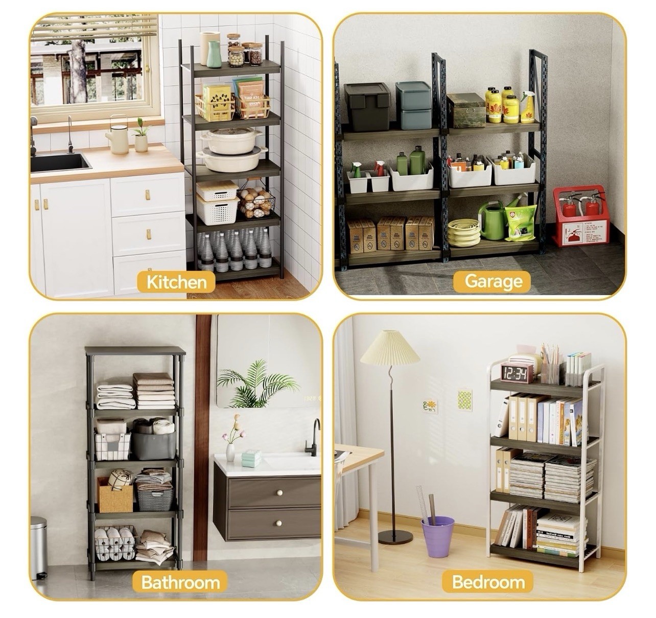 6 PCS Wire Rack Covers for Pantry Wood Grain, 33''W * 16''D gallery
